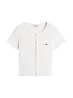 Tommy Jeans Damen Shirt in weiß - Ausschnitt: Rundhals