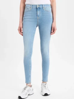 Tommy Jeans Damen Skinny-Jeans - Nora in light stone