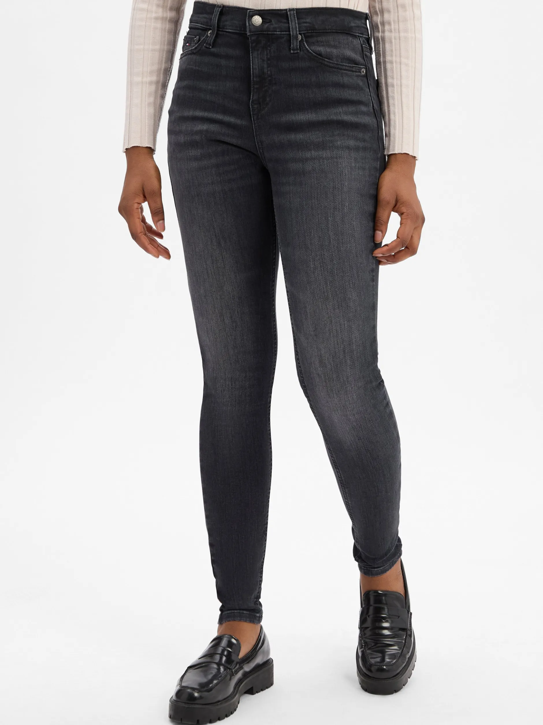 Tommy Jeans Damen Skinny Jeans - Nora in anthrazit