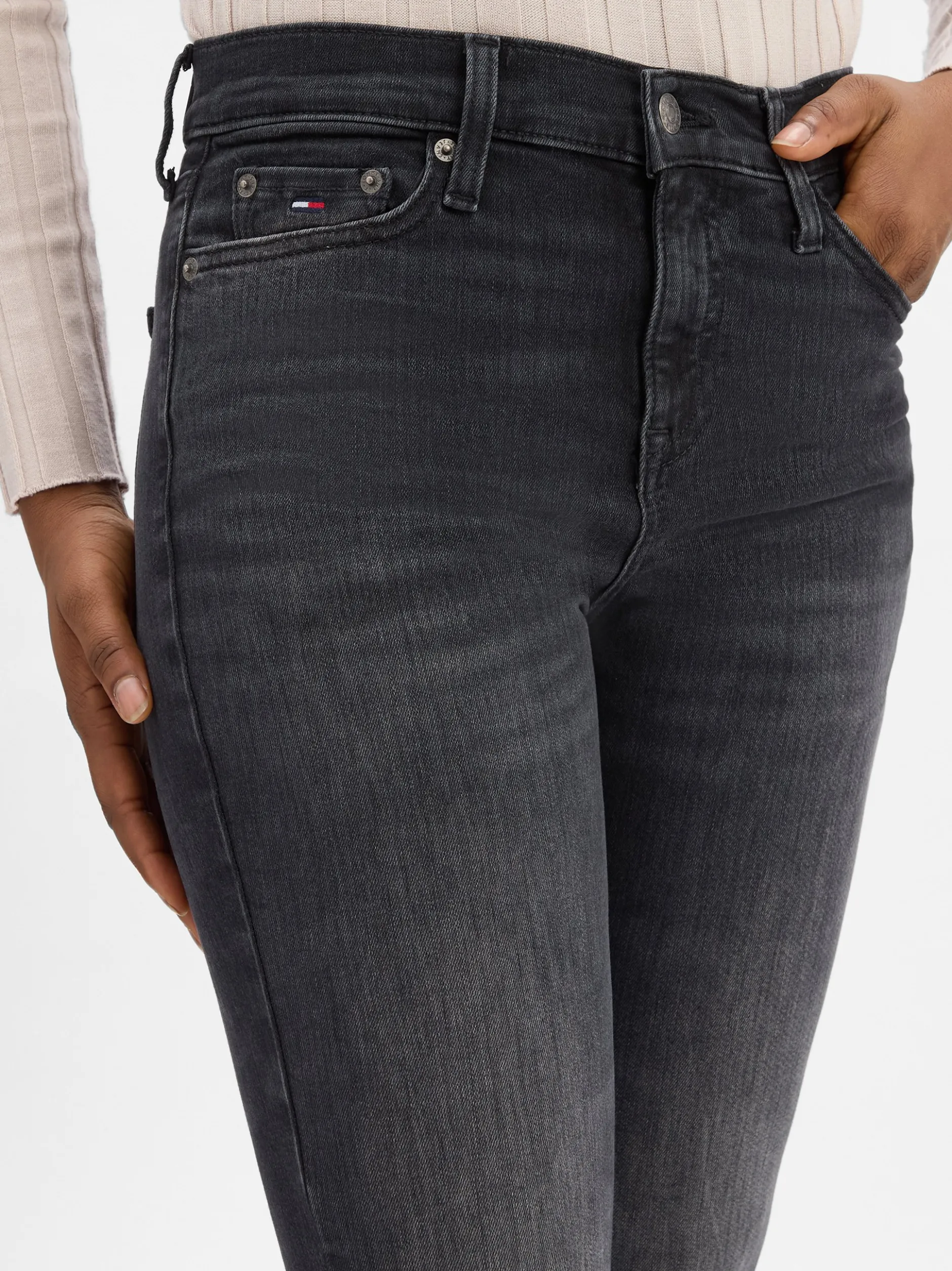 Tommy Jeans Damen Skinny Jeans - Nora in anthrazit