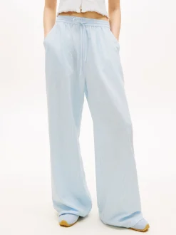 Tommy Jeans Damen Stoffhose in hellblau weiß