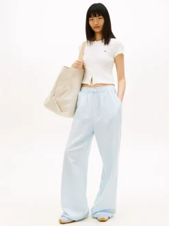 Tommy Jeans Damen Stoffhose in hellblau weiß