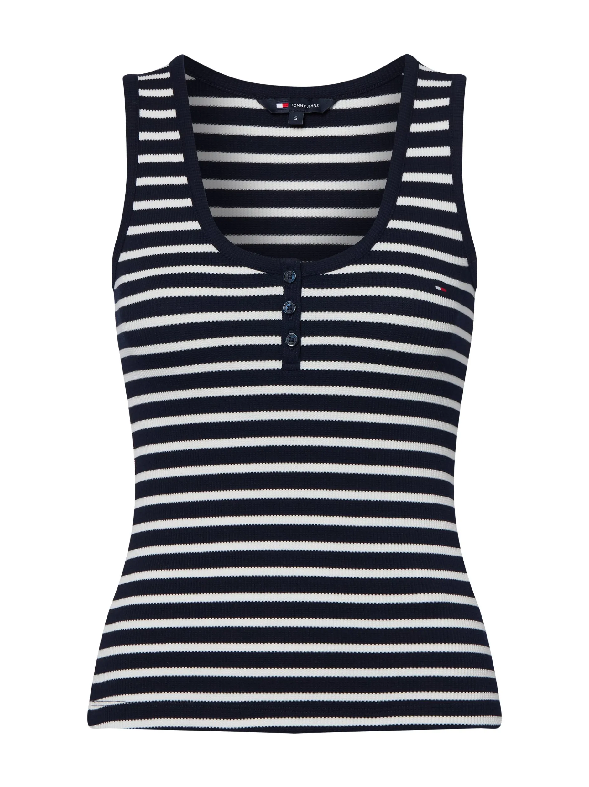 Tommy Jeans Damen Top in marine weiß - Ärmel: ohne Arm
