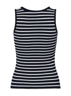 Tommy Jeans Damen Top in marine weiß - Ärmel: ohne Arm