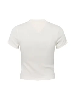 Tommy Jeans Damen T-Shirt in ecru - Ausschnitt: Rundhals