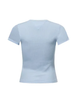 Tommy Jeans Damen T-Shirt in hellblau - Ärmel: kurzarm