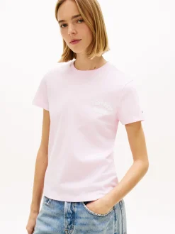 Tommy Jeans Damen T-Shirt in rosa - Ausschnitt: Rundhals