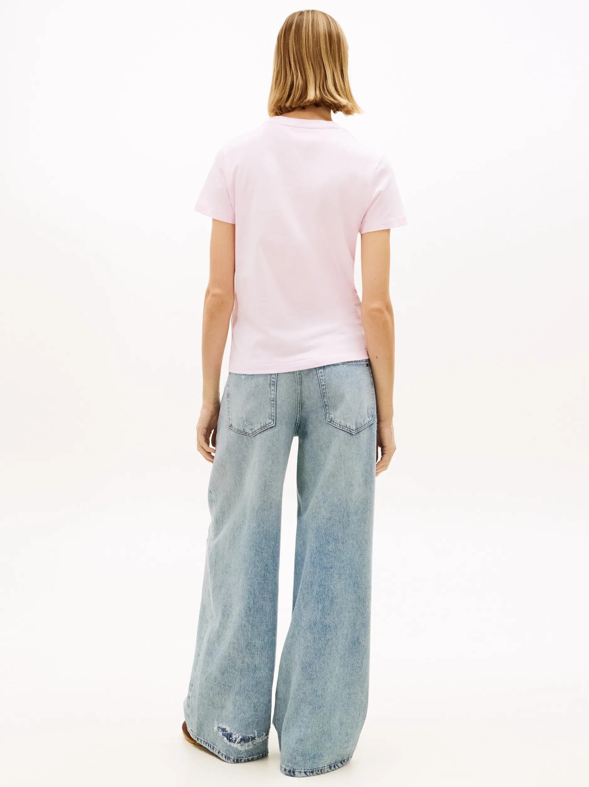 Tommy Jeans Damen T-Shirt in rosa - Ausschnitt: Rundhals