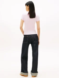 Tommy Jeans Damen T-Shirt in rosa - Ausschnitt: Rundhals