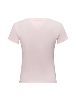 Tommy Jeans Damen T-Shirt in rosa - Ausschnitt: Rundhals
