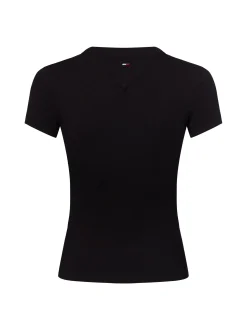 Tommy Jeans Damen T-Shirt in schwarz - Ärmel: extra kurz