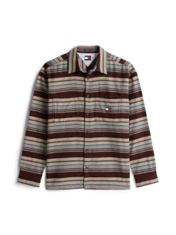 Tommy Jeans Herren Flanellhemd in mocca lind