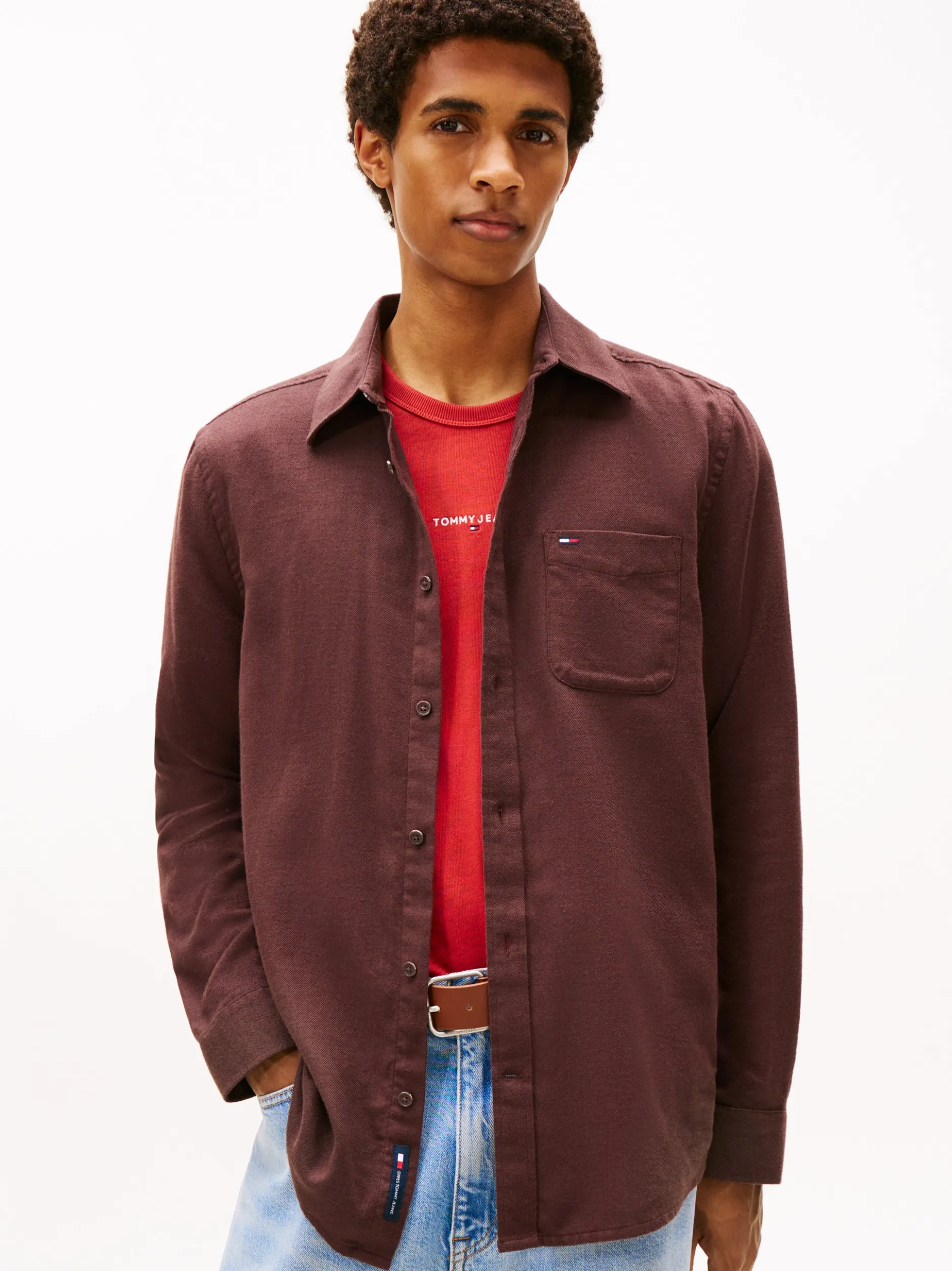 Tommy Jeans Herren Freizeithemd in schoko