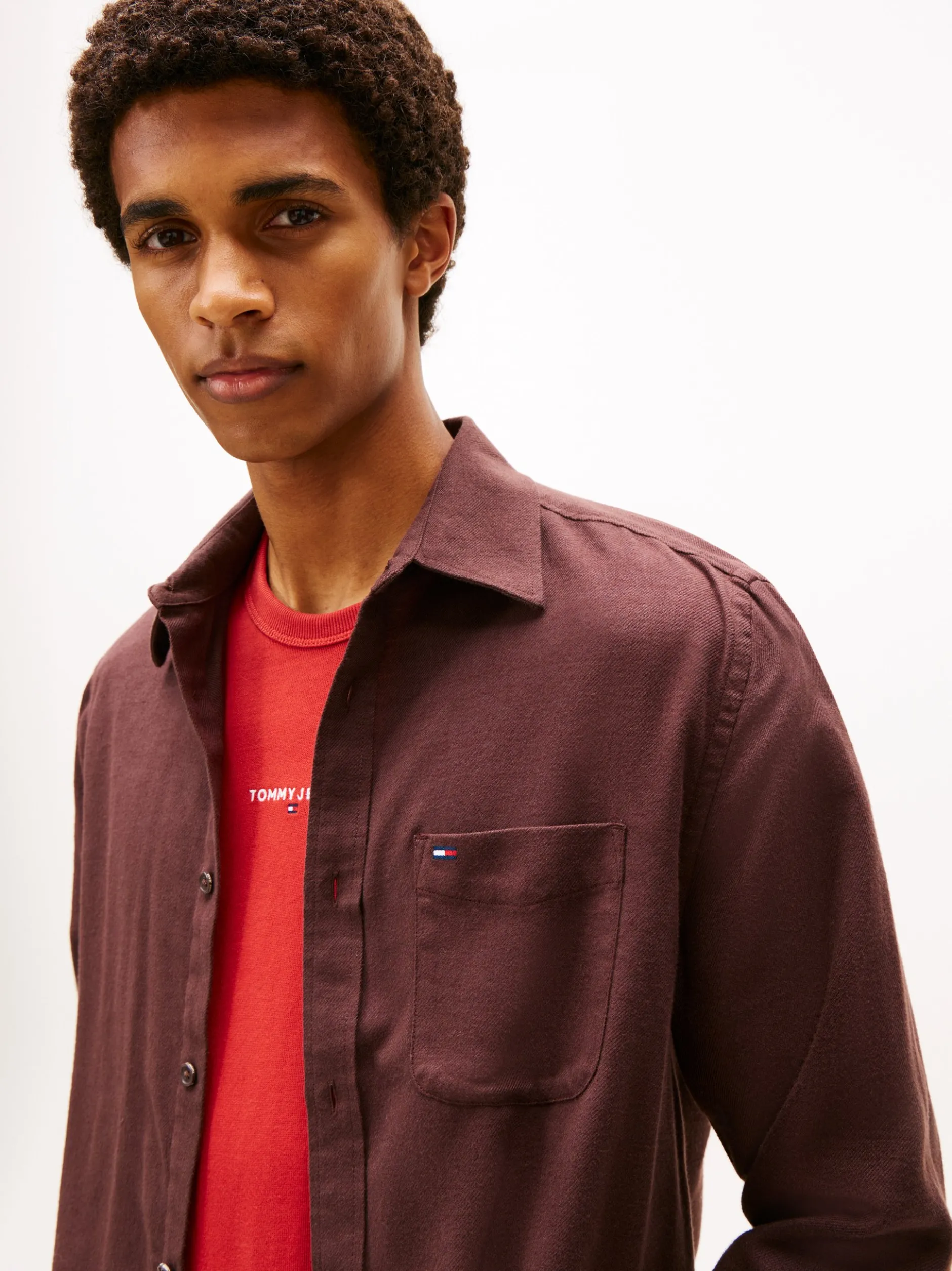 Tommy Jeans Herren Freizeithemd in schoko