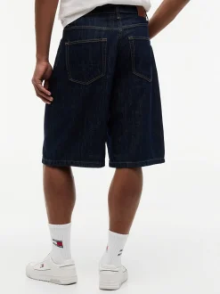Tommy Jeans Herren Jeans-Shorts mit Leinen-Anteil - Theo in blue stone