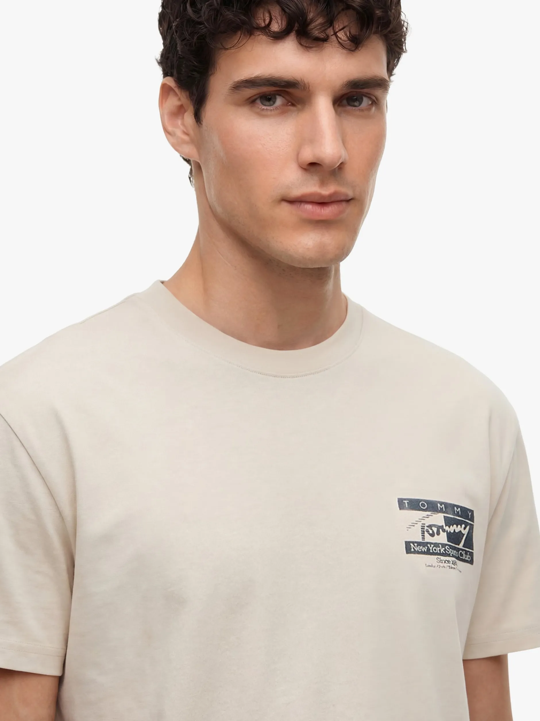 Tommy Jeans Herren T-Shirt in beige - Ärmel: kurzarm