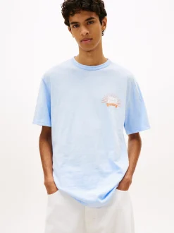 Tommy Jeans Herren T-Shirt in hellblau - Ärmel: kurzarm