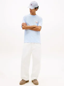 Tommy Jeans Herren T-Shirt in hellblau - Ärmel: kurzarm