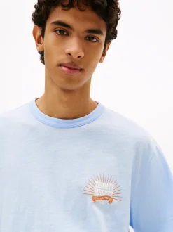 Tommy Jeans Herren T-Shirt in hellblau - Ärmel: kurzarm