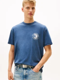 Tommy Jeans Herren T-Shirt in indigo weiß