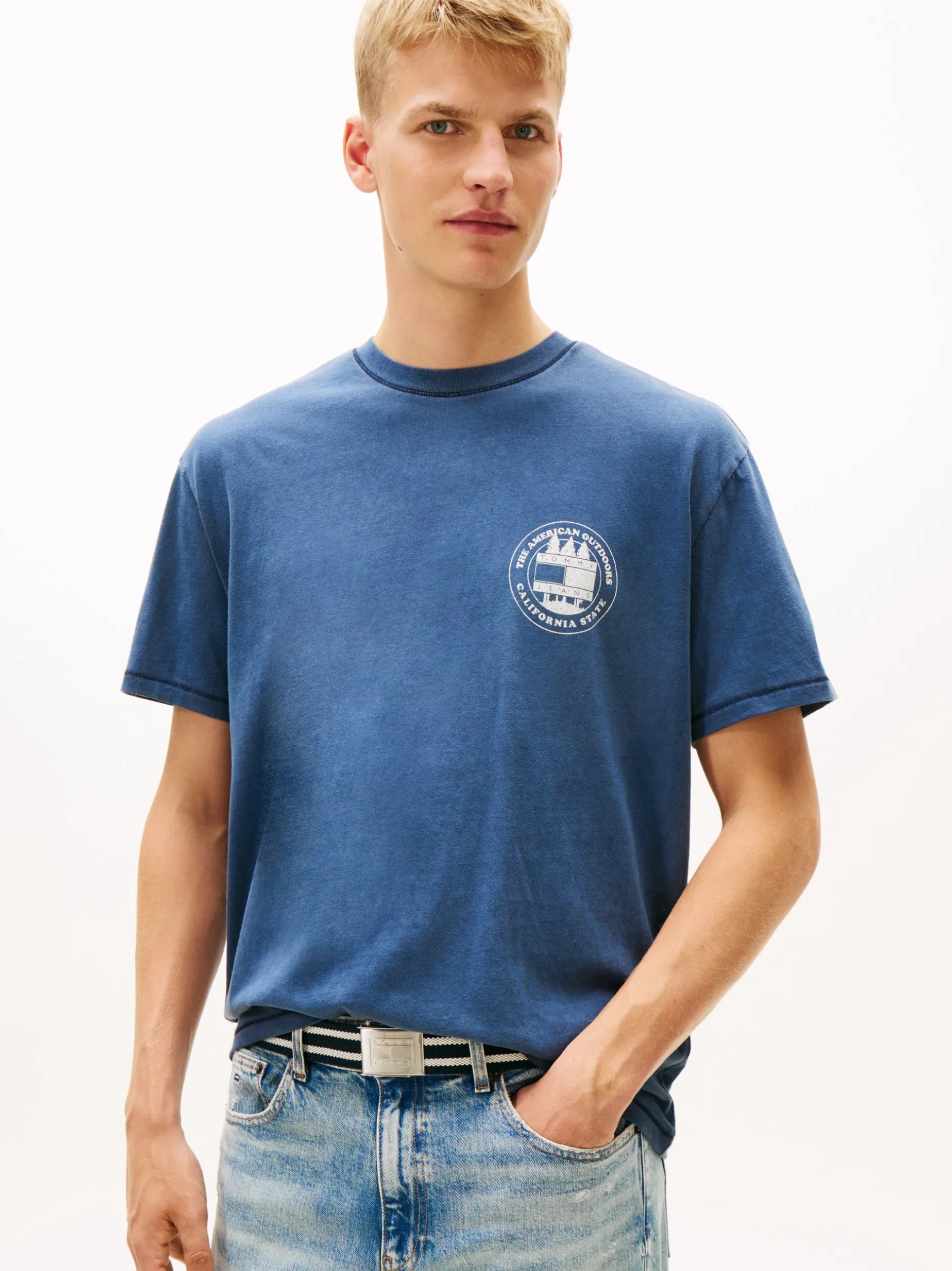 Tommy Jeans Herren T-Shirt in indigo weiß