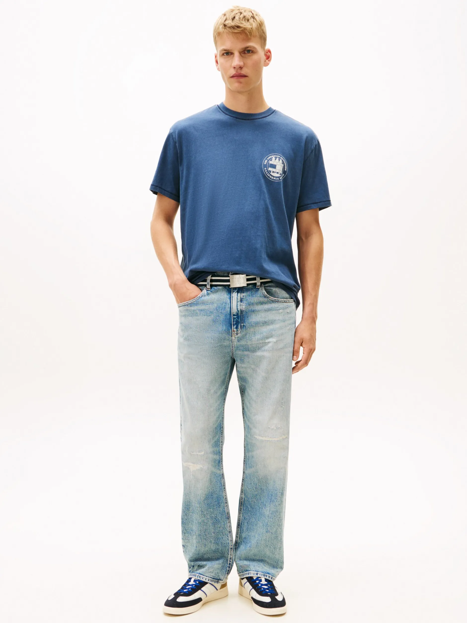 Tommy Jeans Herren T-Shirt in indigo weiß