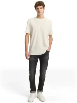 Tom Tailor Denim Herren T-Shirt in ecru - Ärmel: kurzarm