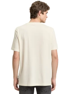 Tom Tailor Denim Herren T-Shirt in ecru - Ärmel: kurzarm