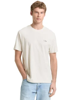 Tom Tailor Denim Herren T-Shirt in ecru - Ärmel: kurzarm