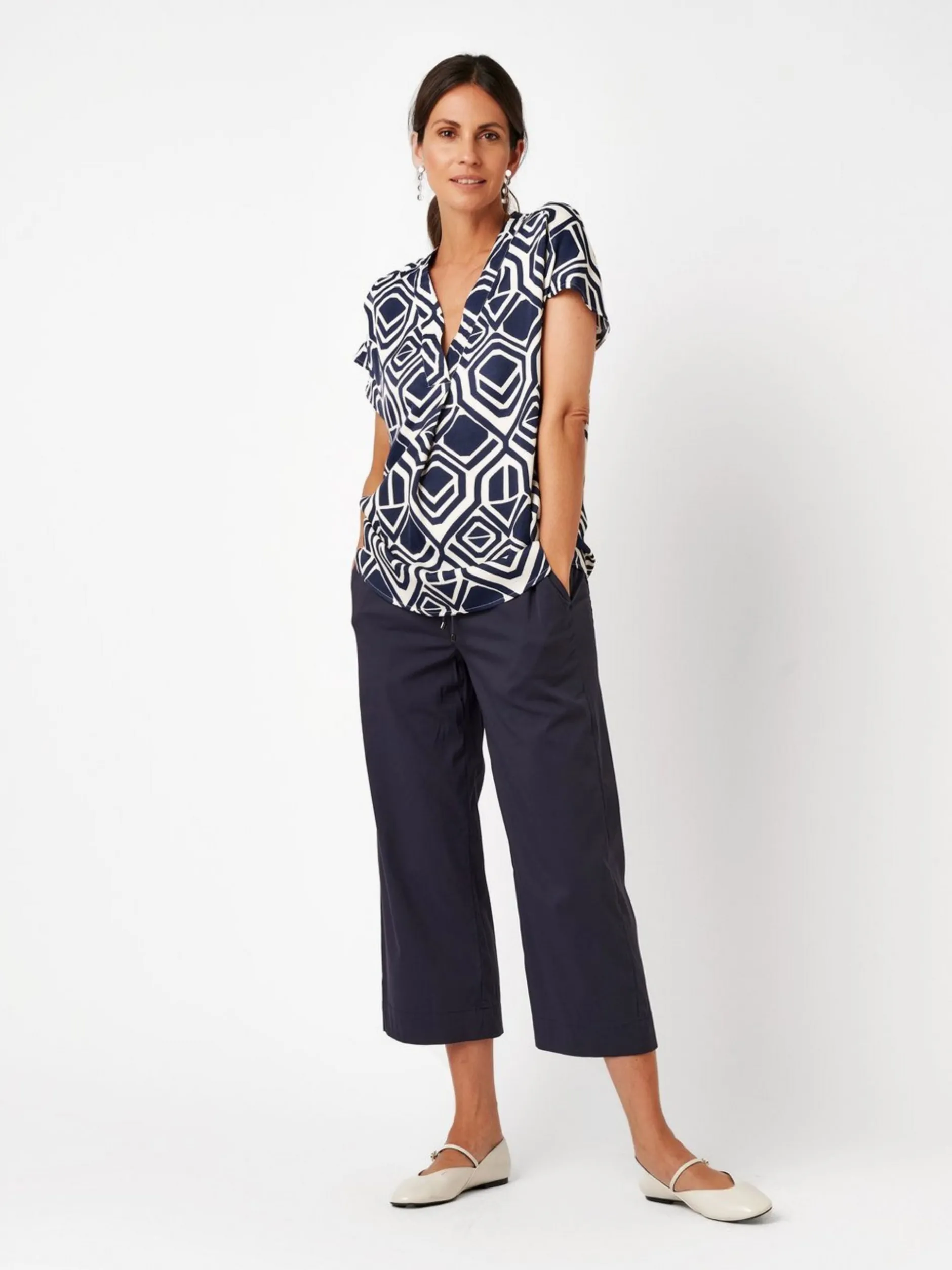 TONI Damen Bluse - Amba in blau - Ärmel: kurzarm