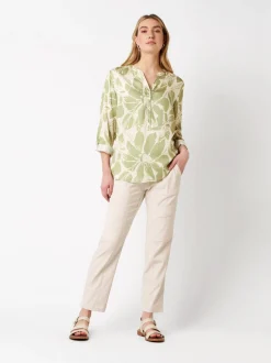 TONI Damen Bluse - Bella in grün beige - Ärmel: 3/4 Arm