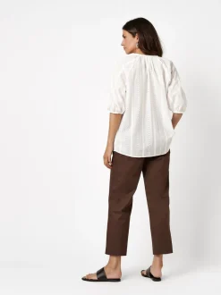 TONI Damen Bluse - Conni in weiß - Ausschnitt: Rundhals