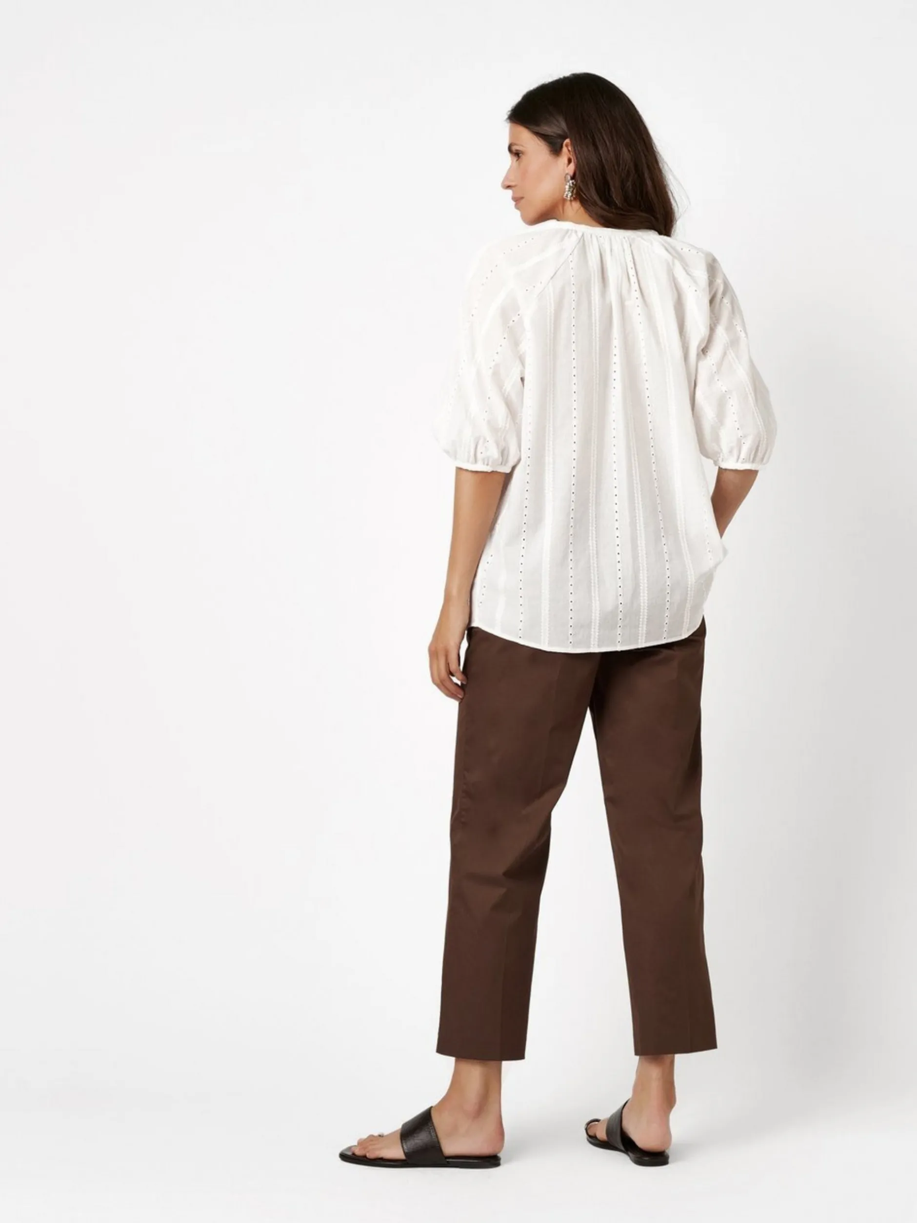 TONI Damen Bluse - Conni in weiß - Ausschnitt: Rundhals
