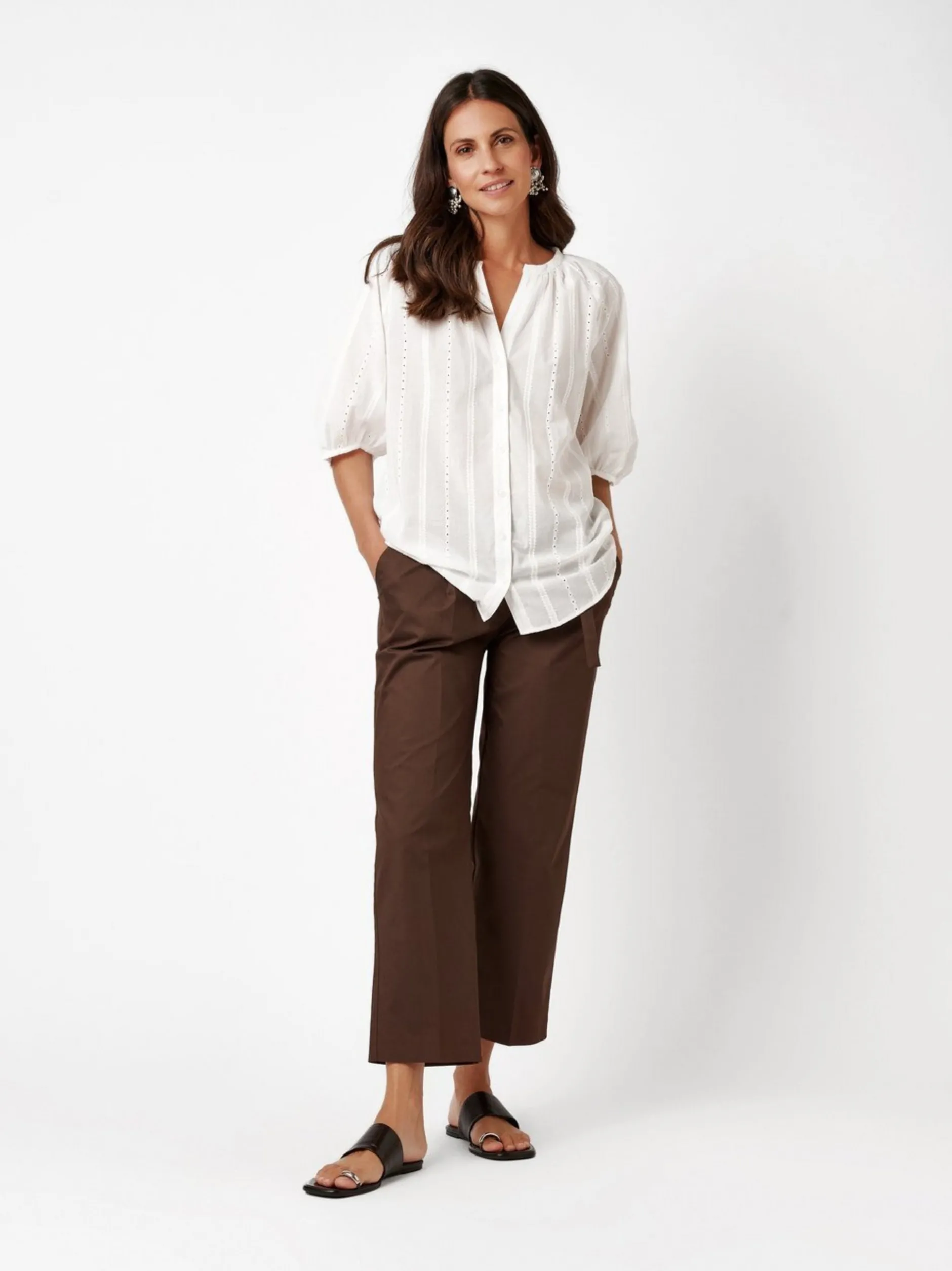 TONI Damen Bluse - Conni in weiß - Ausschnitt: Rundhals