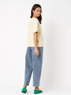 TONI Damen T-Shirt - Dolly in gelb weiß - Ärmel: kurzarm