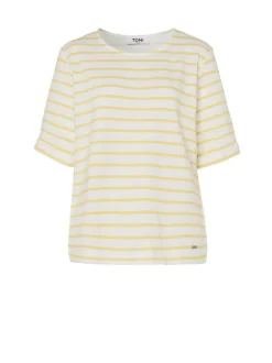 TONI Damen T-Shirt - Dolly in gelb weiß - Ärmel: kurzarm