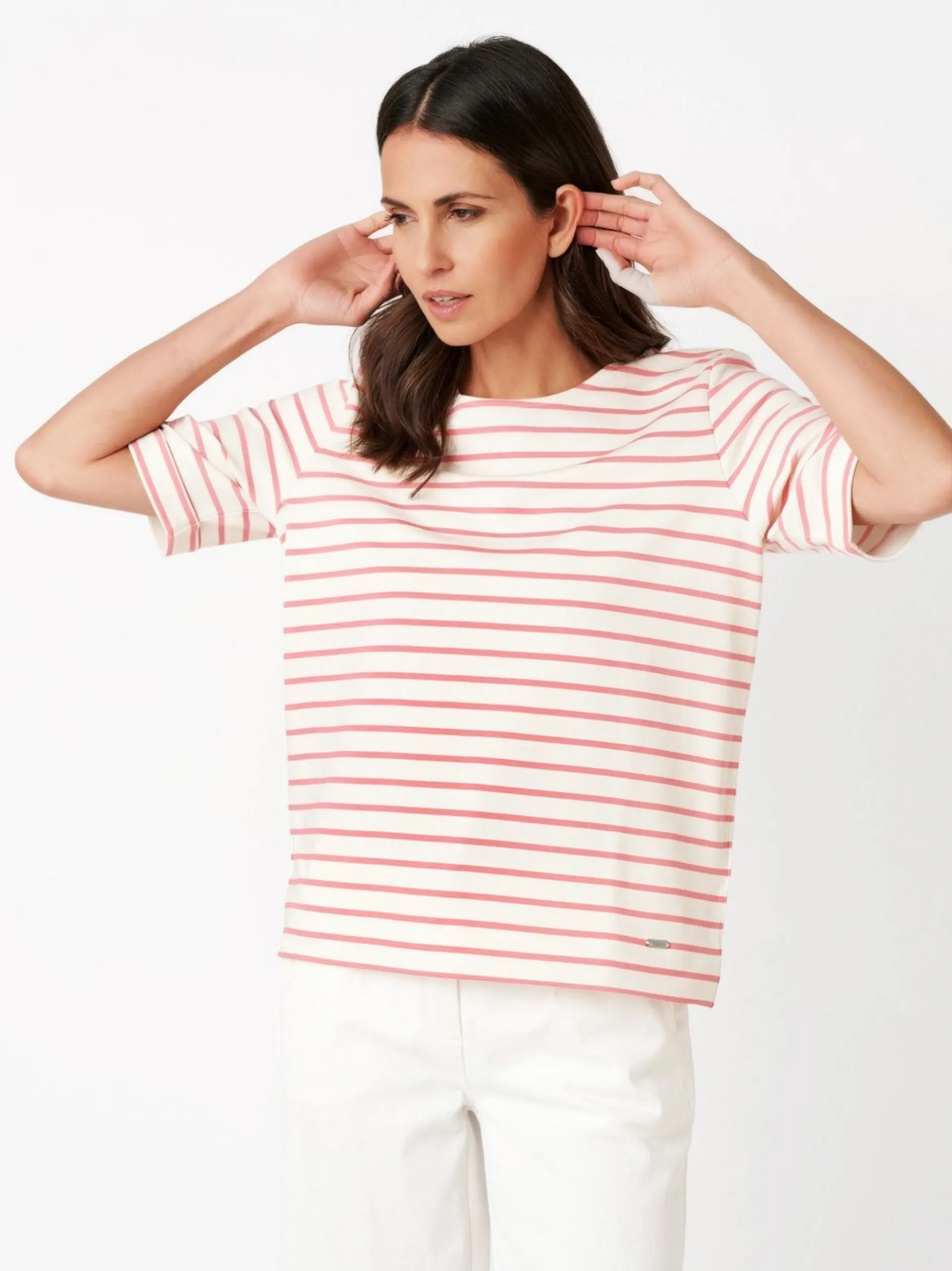 TONI Damen T-Shirt - Dolly in pink weiß - Ärmel: kurzarm