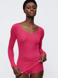 Triumph Damen Longsleeve - Beauty Layers Top Scoop Neck in pink