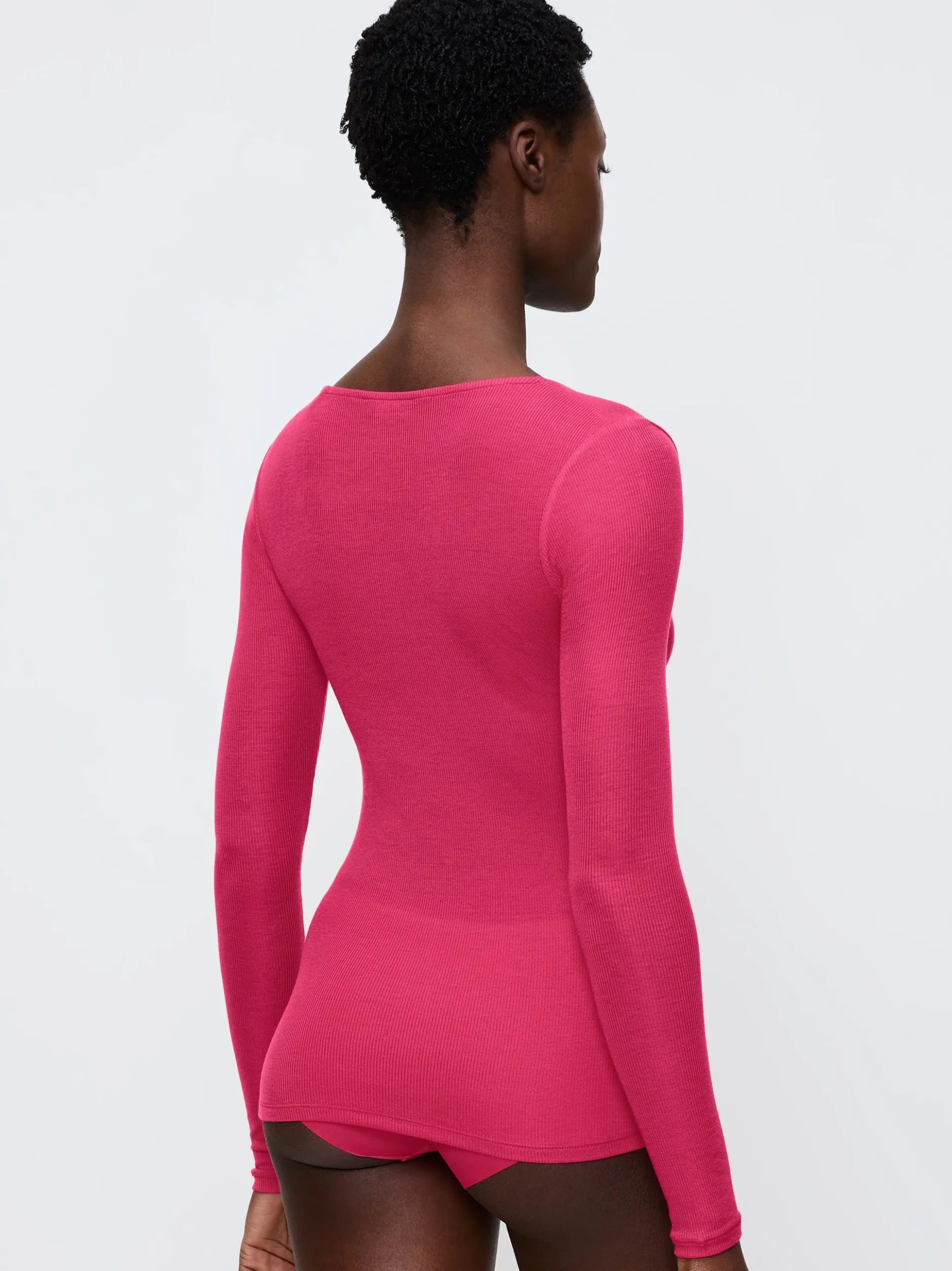 Triumph Damen Longsleeve - Beauty Layers Top Scoop Neck in pink