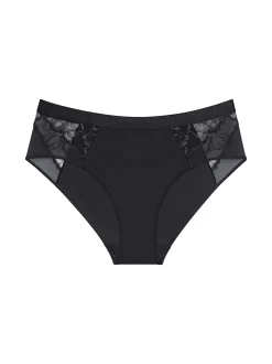 Triumph Damen Maxislip - Florale Wild Azalea Florale in schwarz