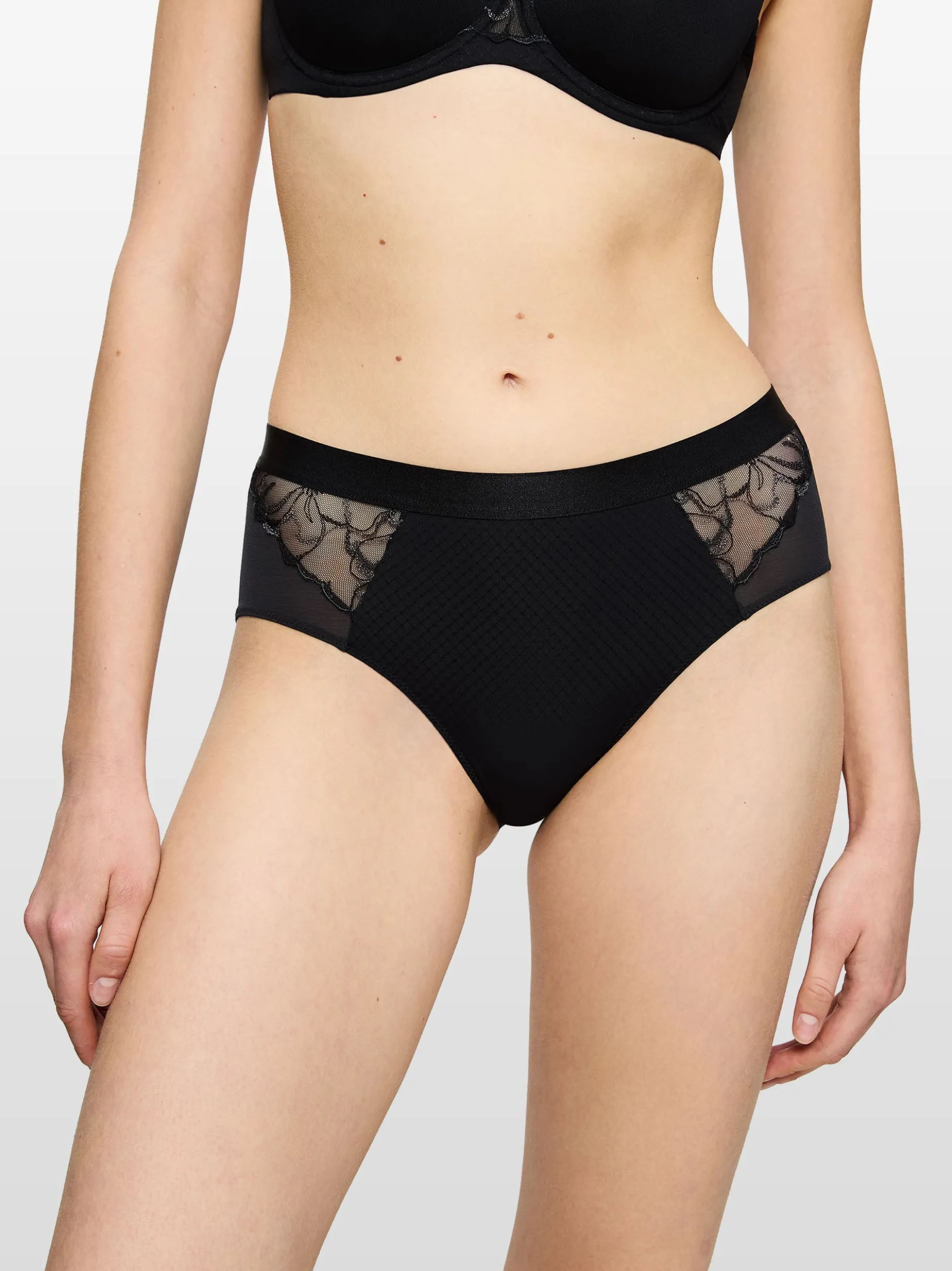 Triumph Damen Maxislip - Florale Wild Azalea Florale in schwarz
