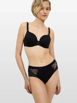 Triumph Damen Maxislip - Florale Wild Azalea Florale in schwarz