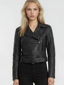 Trueprodigy Damen Lederjacke - Raven in schwarz