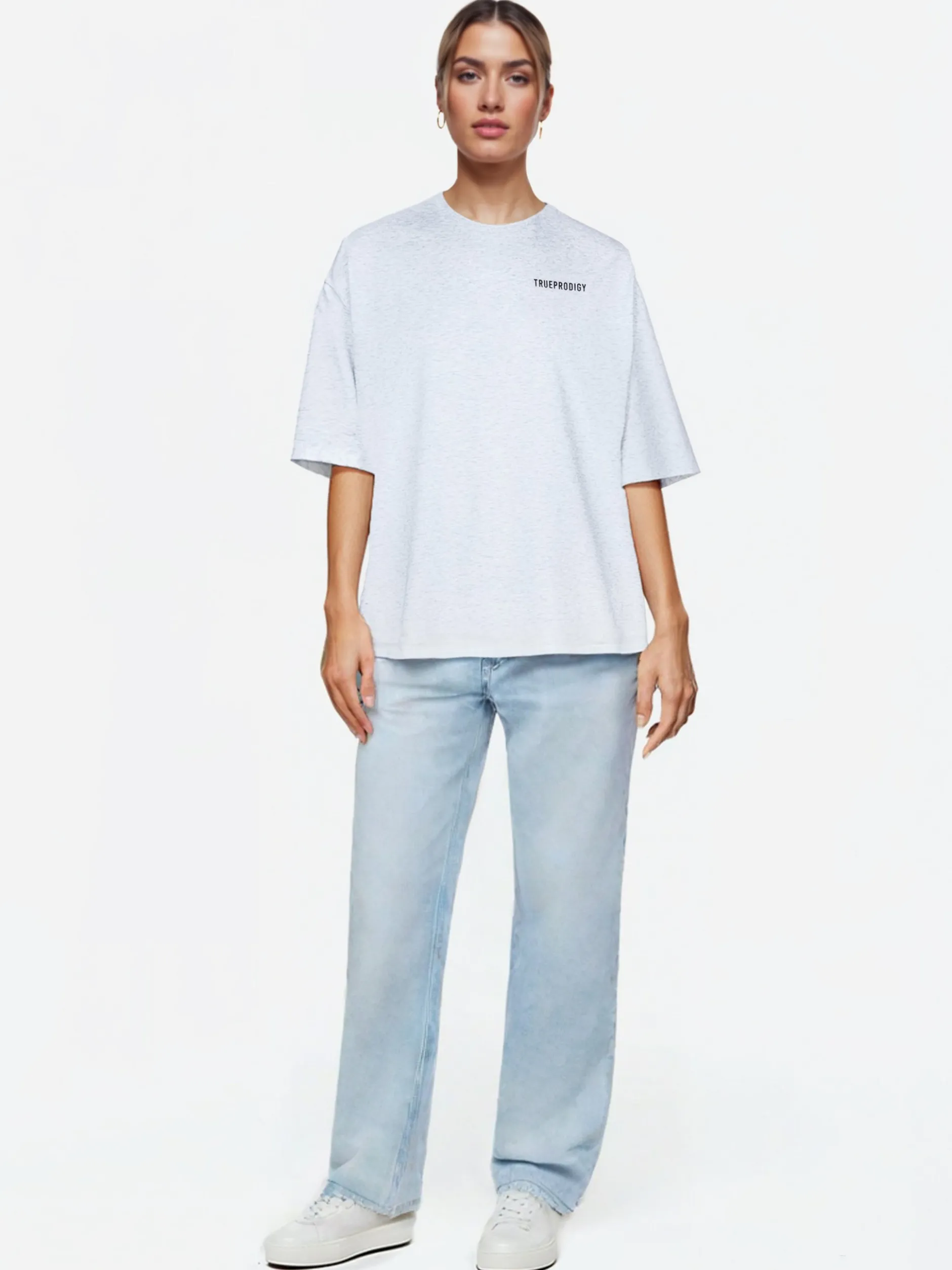 Trueprodigy Damen Oversize-Shirt - Lior F in hellgrau