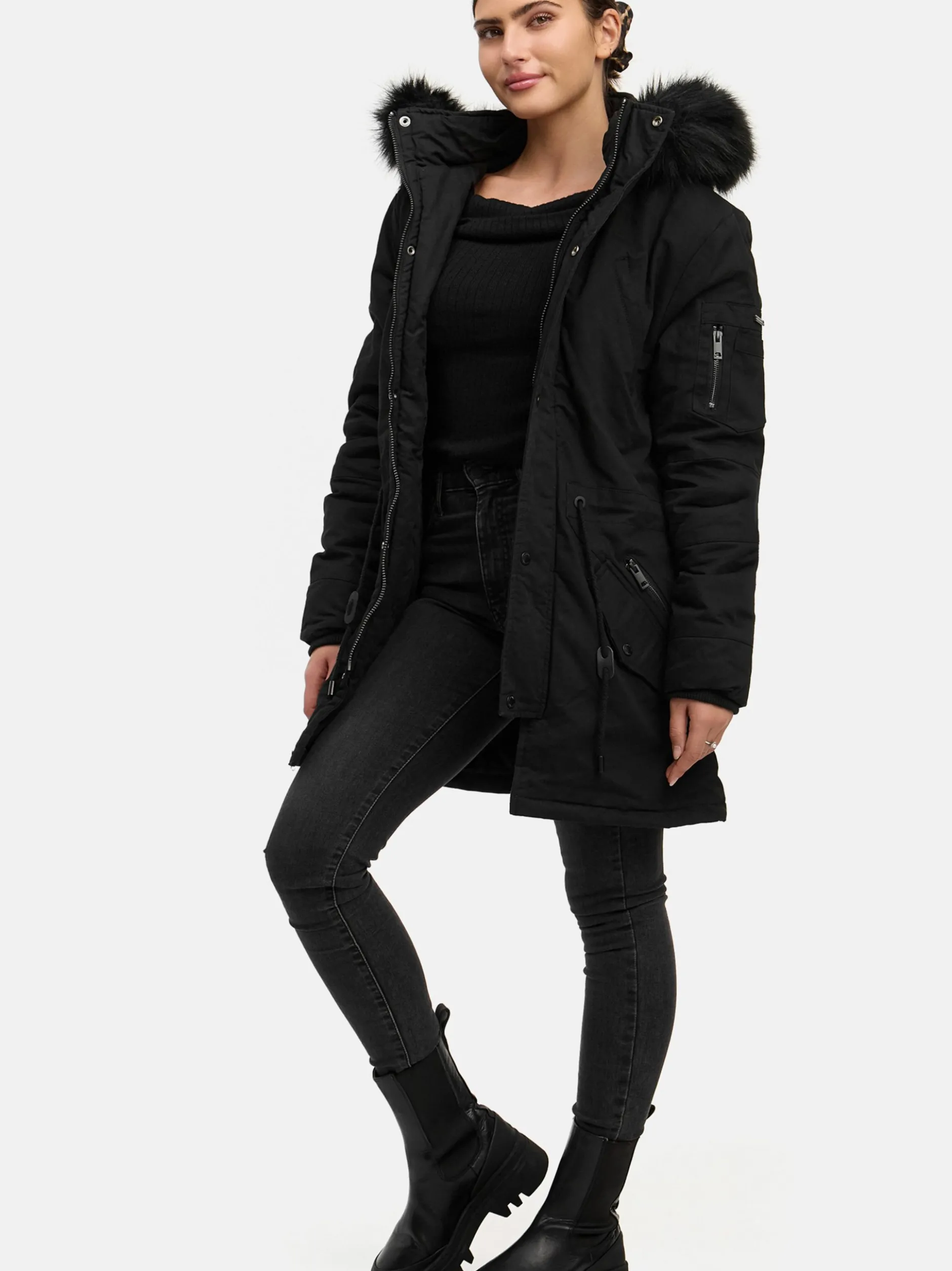 Trueprodigy Damen Winterjacke - Julius F in schwarz