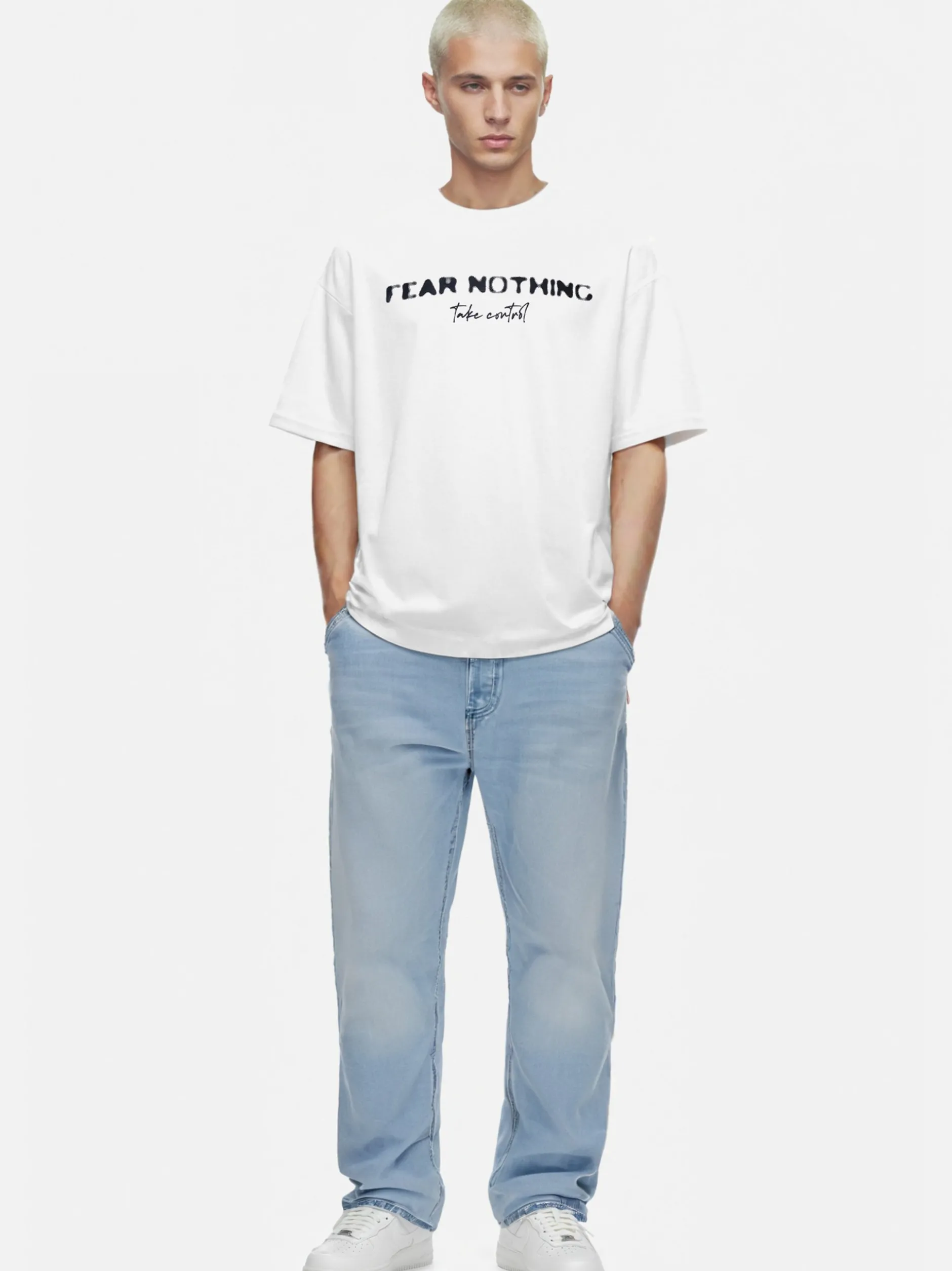 Trueprodigy Herren Oversize-Shirt - Noa in weiß