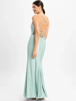 Unique Damen Abendkleid mit Stola in türkis