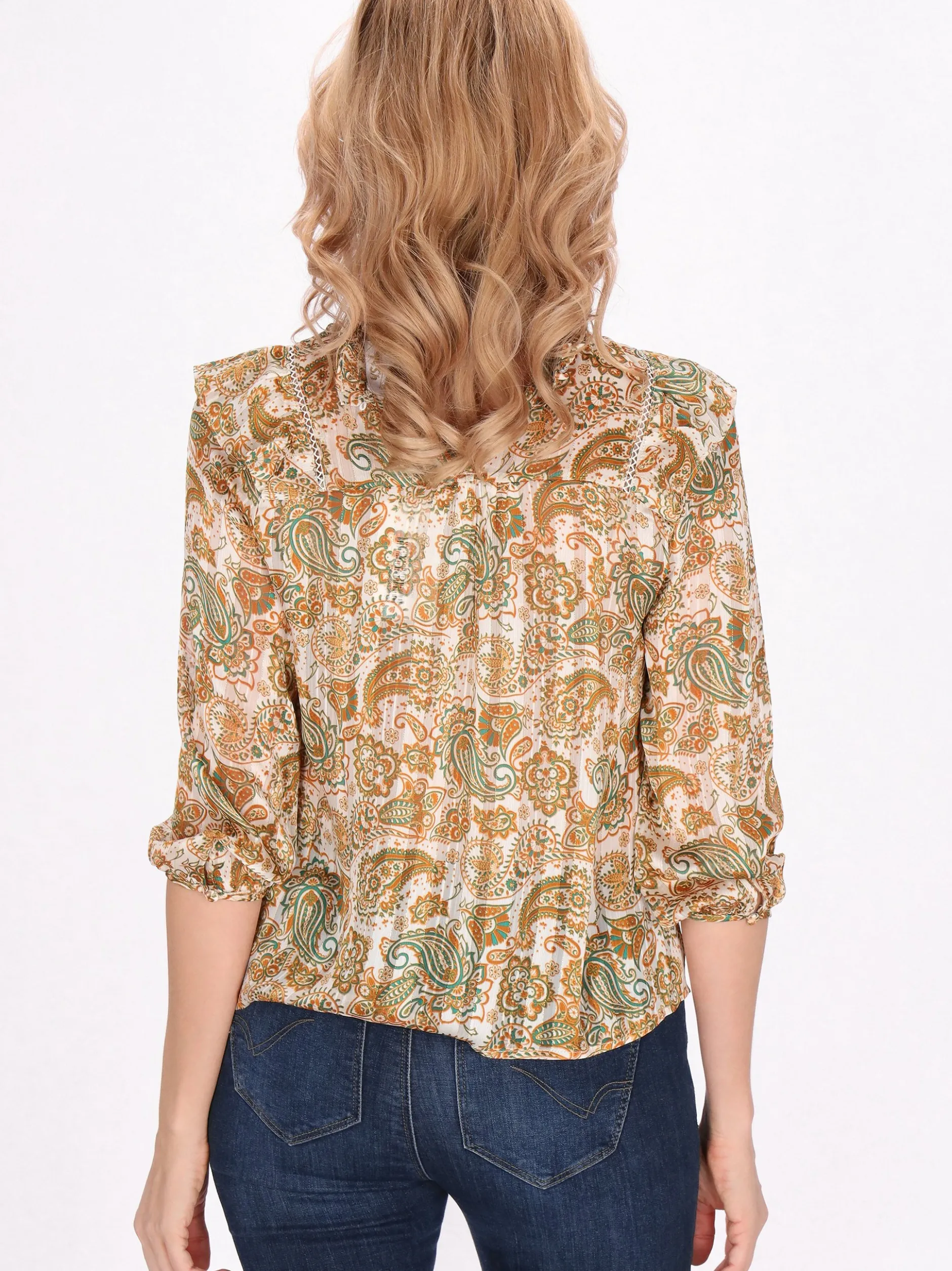 Usha Damen Bluse in beige
