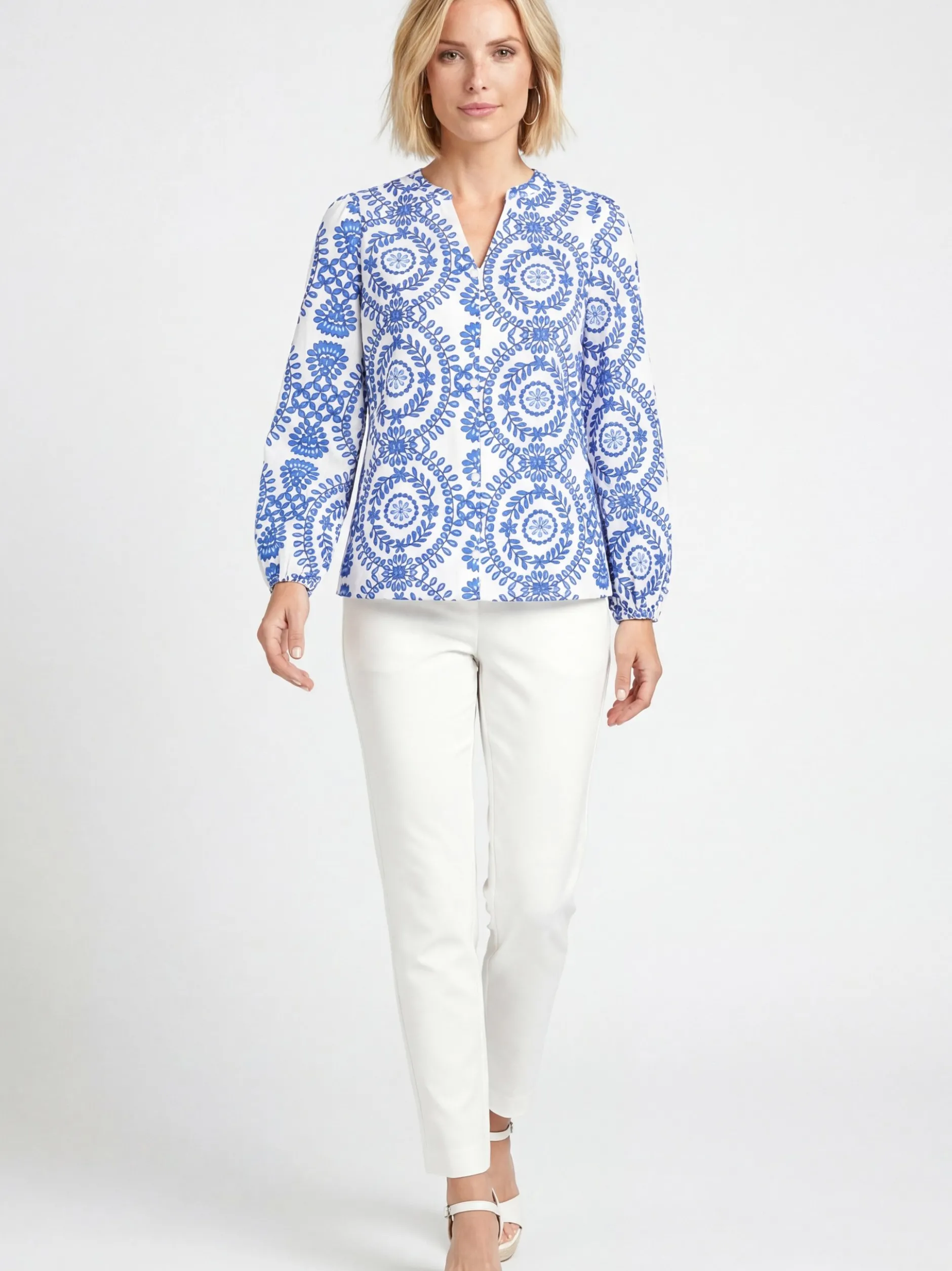 Usha Damen Bluse in blau