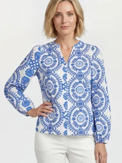 Usha Damen Bluse in blau